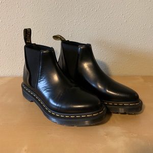 Black glossed Dr Martin Chelsea boots